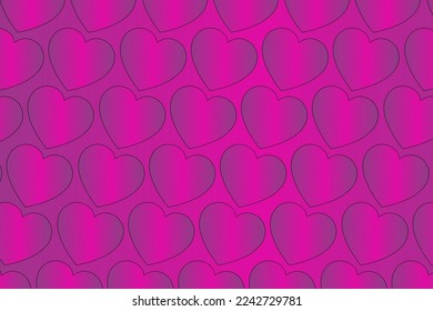 Abstract romantic and love vector background with bunch of hearts in gradient colors