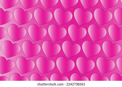Abstract romantic and love vector background with bunch of hearts in gradient colors