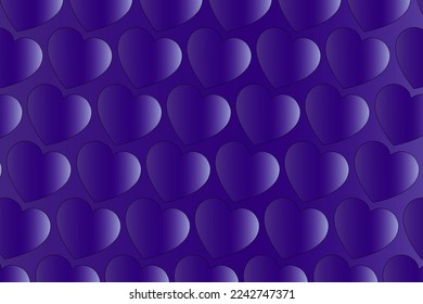 Abstract romantic and love vector background with bunch of hearts in gradient colors