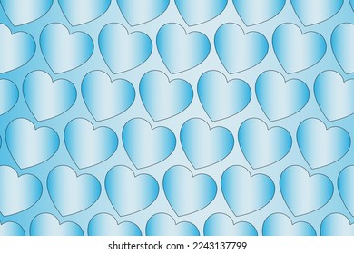 Abstract romantic and love vector background with bunch of hearts in gradient colors