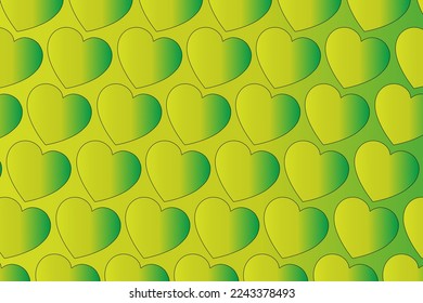 Resumen romántico y amor fondo vectorial con un montón de corazones en colores gradientes