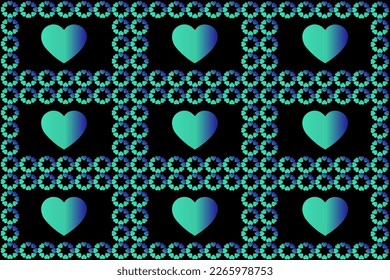 Resumen romántico y amor fondo vectorial con corazón en colores gradientes