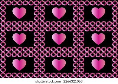 Abstract romantic and love vector background with heart in gradient colors