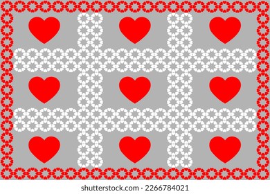 Abstract romantic and love vector background with heart in gradient colors