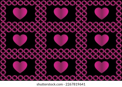 Abstract romantic and love vector background with heart in gradient colors