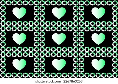 Abstract romantic and love vector background with heart in gradient colors