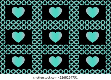 Abstract romantic and love vector background with heart in gradient colors