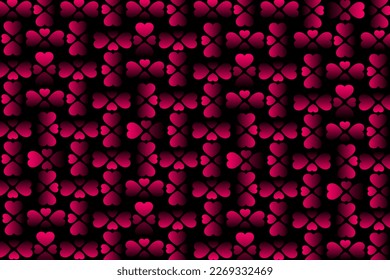 Abstract romantic and love vector background with heart in gradient colors