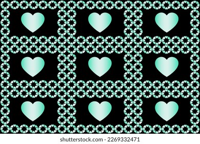 Abstract romantic and love vector background with heart in gradient colors