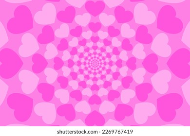 Abstract romantic and love vector background with heart in gradient colors
