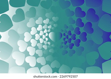 Abstract romantic and love vector background with heart in gradient colors