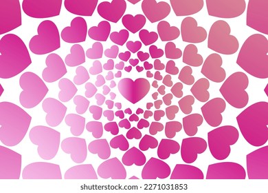 Resumen romántico y amor fondo vectorial con corazón en colores gradientes