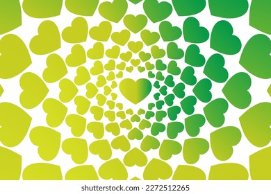 Abstract romantic and love vector background with heart in gradient colors