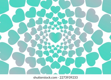 Abstract romantic and love vector background with heart in gradient colors