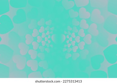 Resumen romántico y amor fondo vectorial con corazón verde en colores gradientes