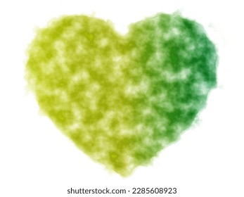 Abstract romantic and love vector background with heart in the form of puffy clouds in water colors