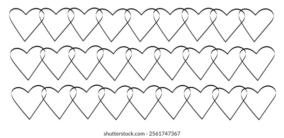 Abstract romantic minimalistic black hearts on a white background , postcards, prints. Vector Wallpaper. Valentine's day, wedding, sweet love concept.black and white abstract background