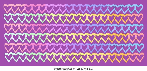 Abstract romantic minimalistic colored hearts on light pastel background , postcards, prints. Vector Wallpaper. Valentine's day, wedding, sweet love concept