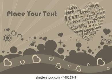 abstract romantic pattern background, vector illustration