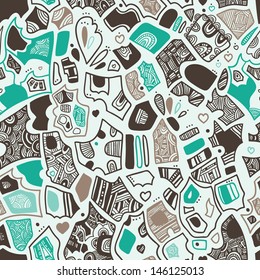 abstract romantic structure pieces seamless pattern