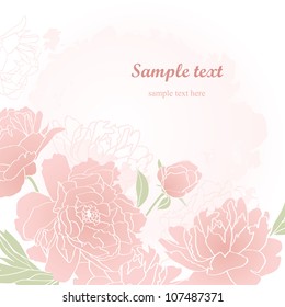 Abstract romantic vector background with peonies
