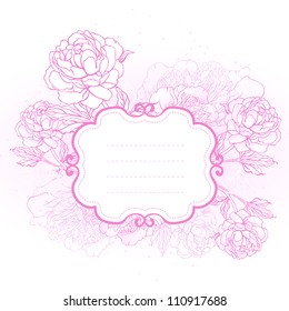 Abstract romantic vector background with peonies