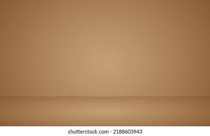 Abstract  room scene with platform brown background 3d render. Display stand for product on gradient brown color mock up. Simple brown wall design
