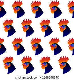 Abstract rooster bird head background. Cartoon blue rooster portrait for design card, invitation,veterinary clinic  banner, book, scrapbook, t-shirt, poster, scetchbook, album etc.
