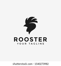 Abstract Rooster Chicken Head Logo Design Template
