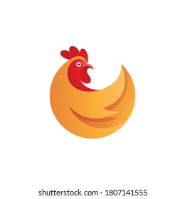 Abstract Rooster, Cock or Chicken Logo illustration