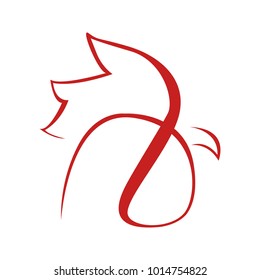 Abstract Rooster Head Line Art Symbol Vector Illustration Graphic Design