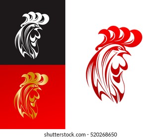 Abstract Rooster Head Symbol, Suitable for Chinese New Year 2017 Rooster Year Celebration.