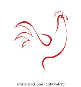 Abstract Rooster Line Art Symbol Vector Illustration Graphic Design