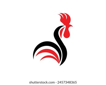 abstract rooster logo design icon vector template