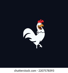 abstract rooster logo icon. simple flat rooster vector. great for food and drink logo icons, chicken stalls and other food industries.