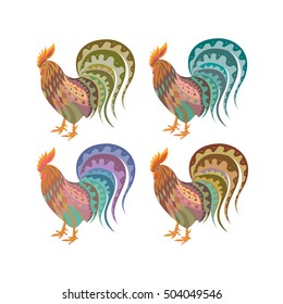 Abstract rooster on a white background