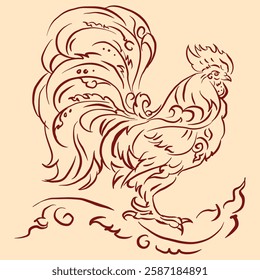 Abstract of rooster vector for card, decoration, illustration