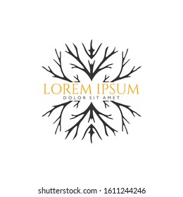 Abstract root logo design, root logo design inspiration isolated on white background