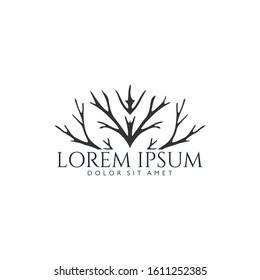 Abstract root logo design, root logo design inspiration isolated on white background