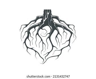 Abstract Roots Logo Vector. Strong Roots Concept.