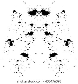 Abstract Rorschach Test. Symmetrical Ink blot. Symmetrical Rorschach blot on a white background on a white background.