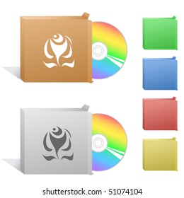 El resumen se elevó. Caja con disco compacto.