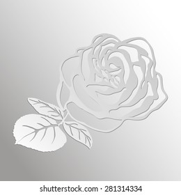 Abstract Rose cut out of paper on  paper background Vector illustration