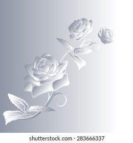 Abstract Rose cut out of paper on  paper background Vector illustration