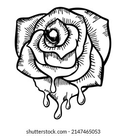 Abstract rose with a drops of blood