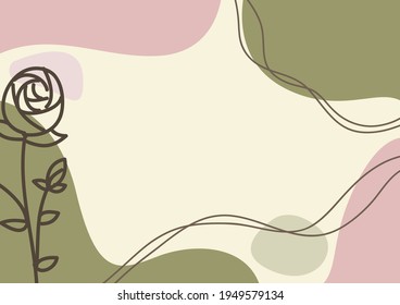 Abstract Rose Floral pastel universal artistic template. Good for cover, background, invitation, banner, brochure, poster, card, flyer. Green and pink color