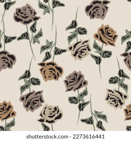 Abstract Rose Floral seamless pattern design for fashion textiles, graphics, backgrounds and crafts