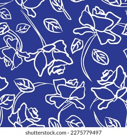 Resumen de diseño de patrón sin costuras de Rose Floral para textiles de moda, gráficos, fondos y artesanías