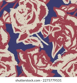 Abstraktes Rose Floral nahtloses Muster für Modetextilien, Grafiken, Hintergründe und Handwerk