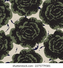 Abstract Rose Floral seamless pattern design for fashion textiles, graphics, backgrounds and crafts